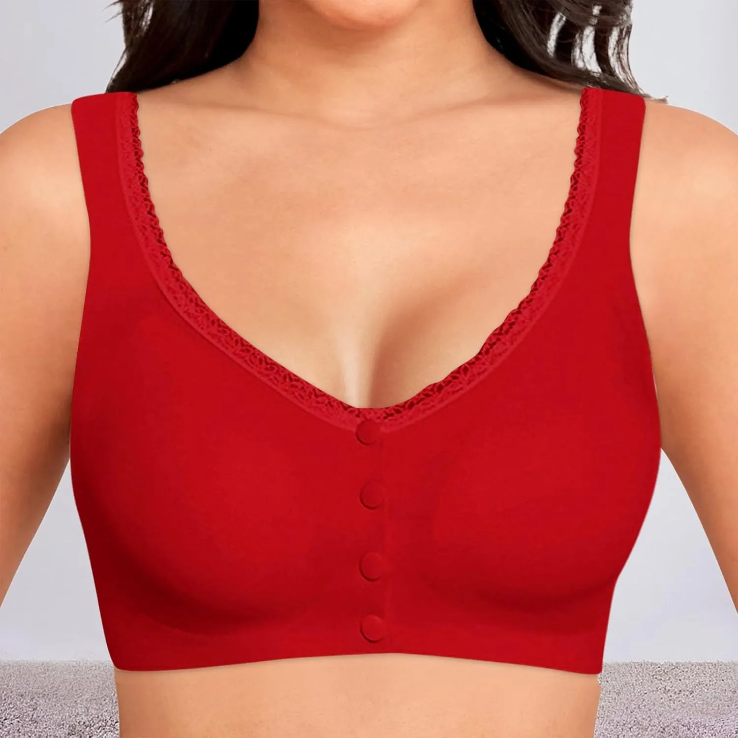 Daisy Bras for Older Women No Underwire Front Closure Comfort Senior Wireless Snap Closing Bra