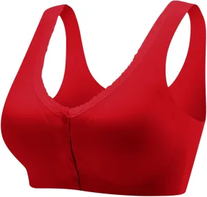 Daisy Bras for Older Women No Underwire Front Closure Comfort Senior Wireless Snap Closing Bra