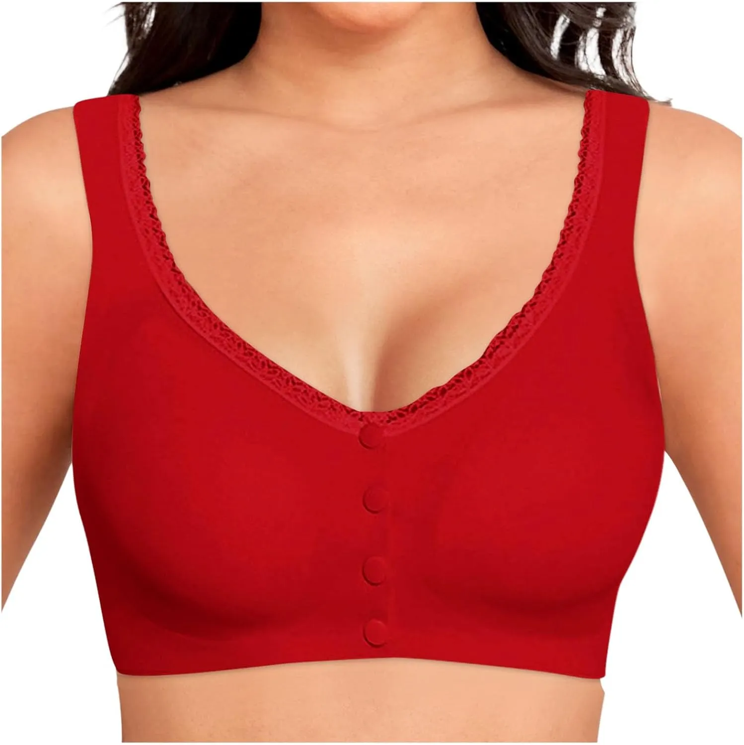 Daisy Bras for Older Women No Underwire Front Closure Comfort Senior Wireless Snap Closing Bra
