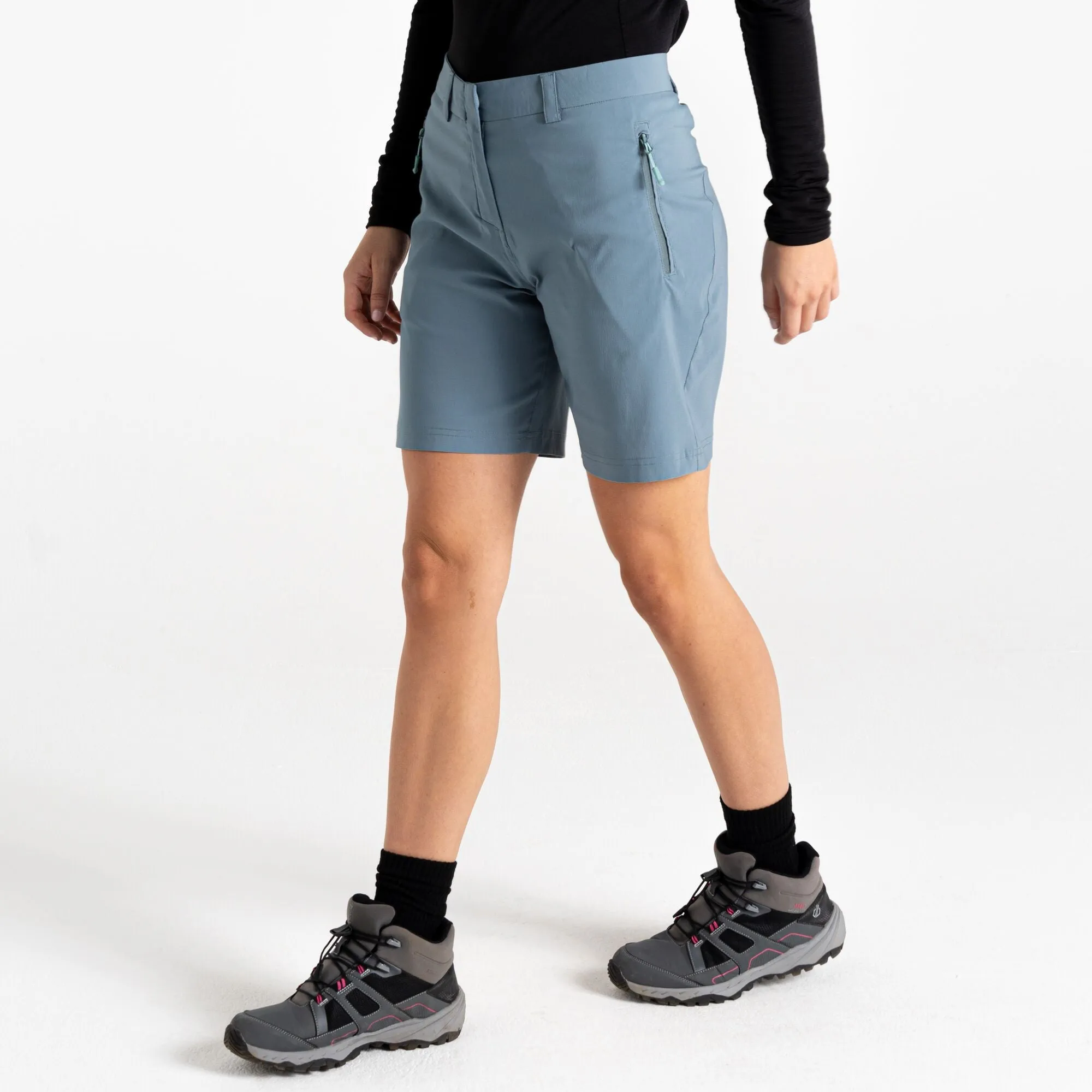 Dare2b Ladies Torrek Water Repellent Stretch Mountain Walking Hiking Shorts-GREY