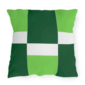 Decorative Outdoor Pillows - Set Of 2, Lime Forest Irish Green Colorblock