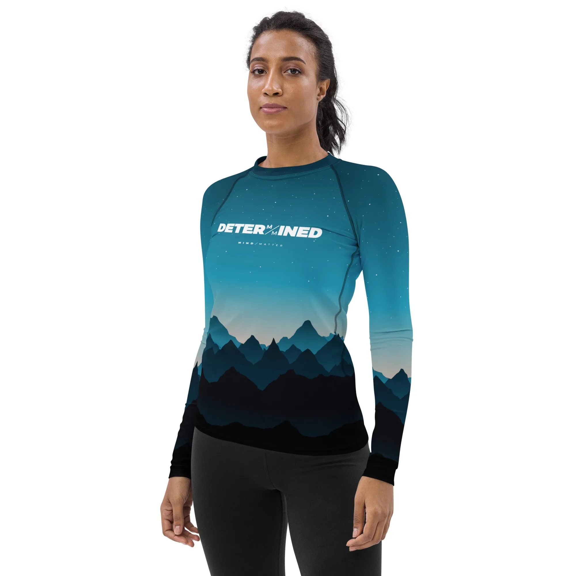 Determined Blue Mountains- Women's Performance Long Sleeve