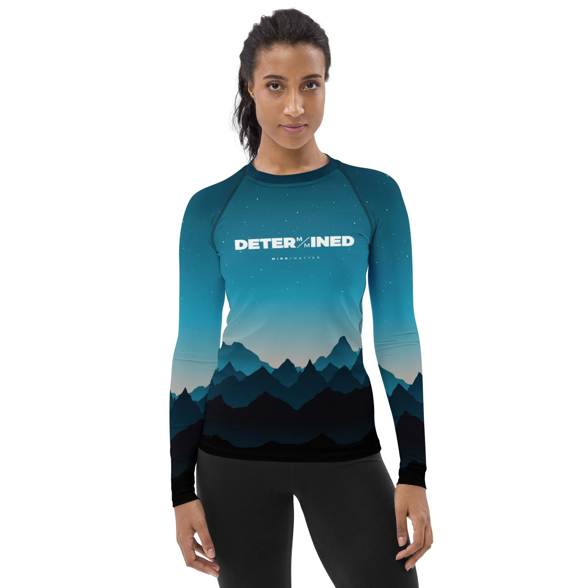 Determined Blue Mountains- Women's Performance Long Sleeve