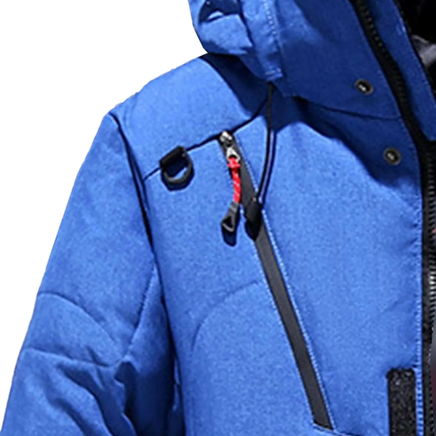 DGHM-JLMY Men Multi-Pocket Winter Outdoor Hooded Down Jacket Cargo Down Coat Detachable Hooded Thickened Down Puffer Jacket