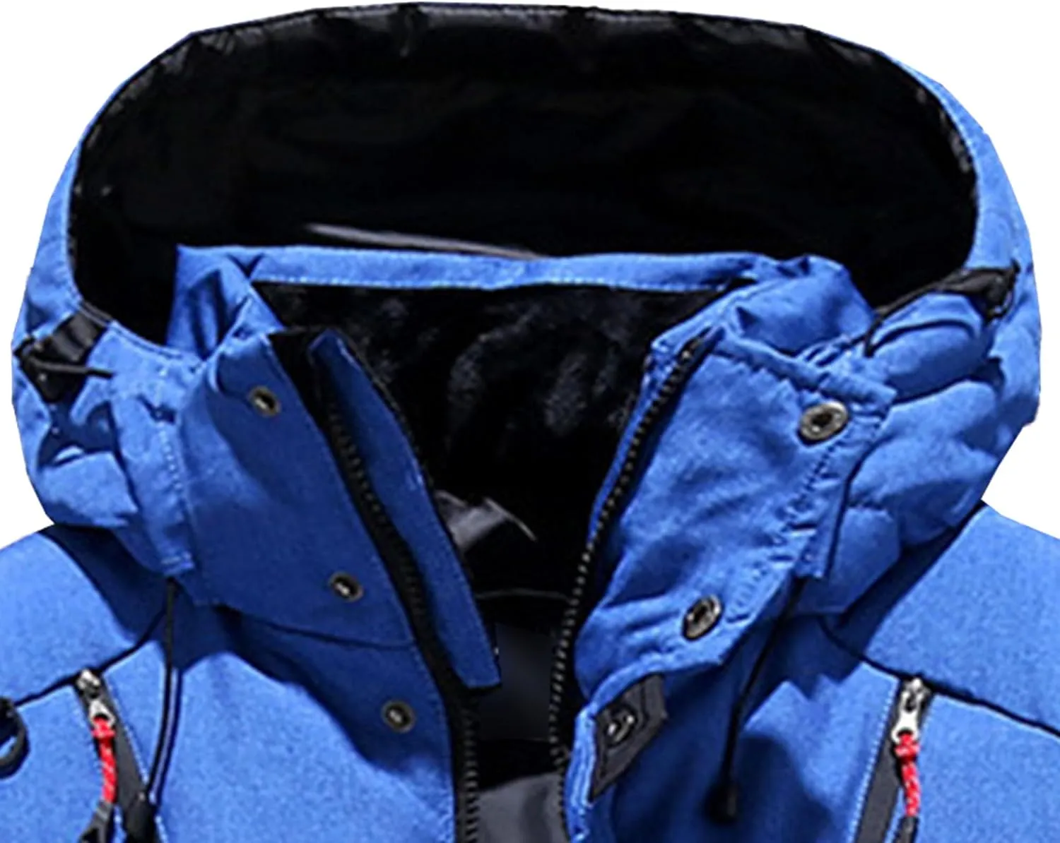 DGHM-JLMY Men Multi-Pocket Winter Outdoor Hooded Down Jacket Cargo Down Coat Detachable Hooded Thickened Down Puffer Jacket