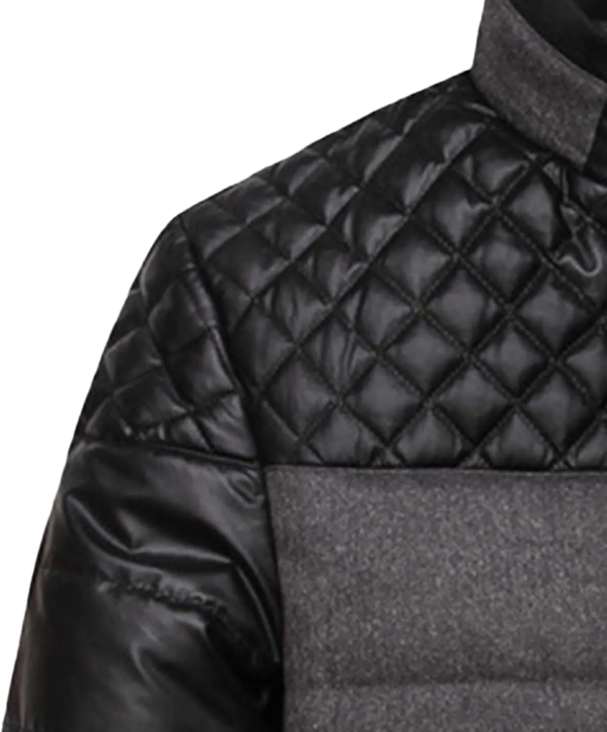 DGHM-JLMY Men's Diamond Quilted Puffer Down Jacket Casual Thickened Fit Zipper Down Jacket Stand Collar Full Zip Down Jacket