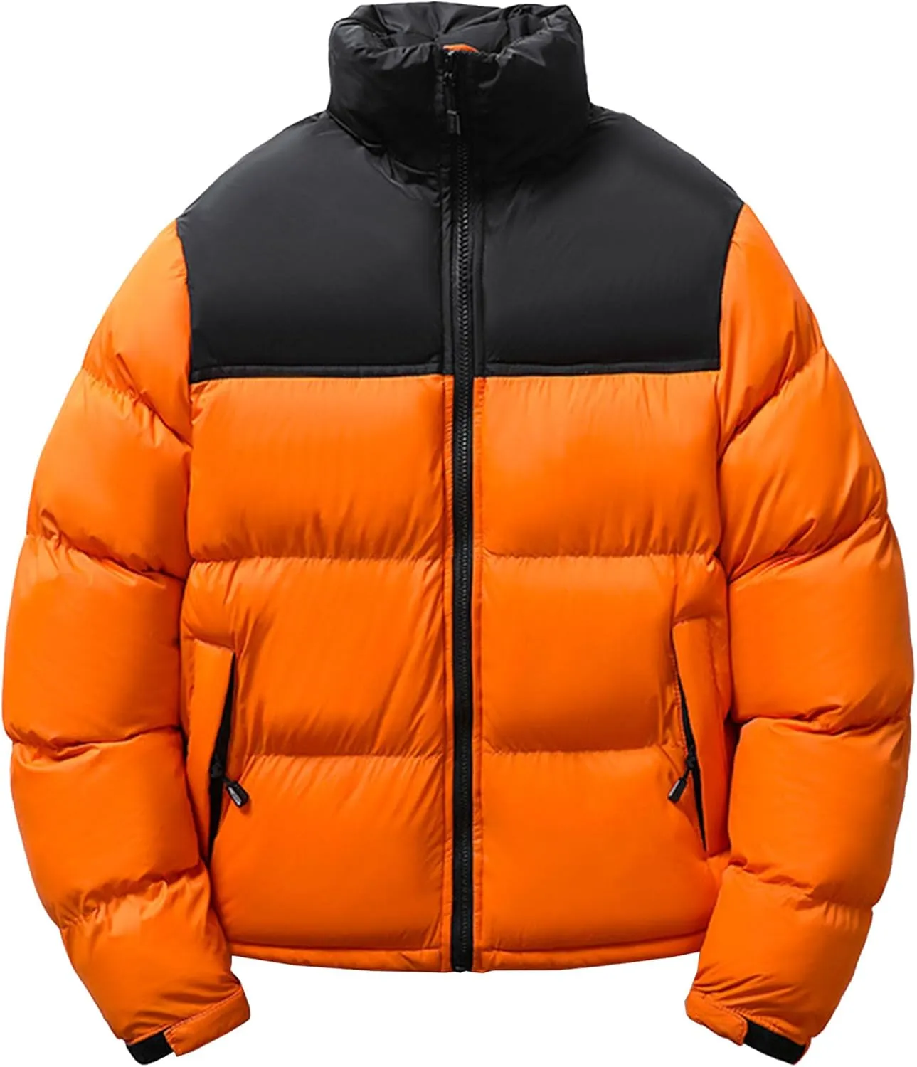 DGHM-JLMY Men's Winter Warm Thicken Coat Quilted Bubble Down Puffer Jacket zipper Stand Collar Short Down Jackets