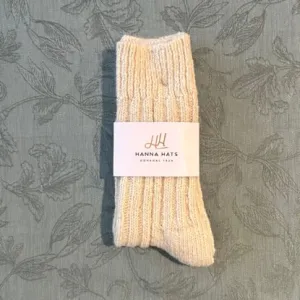 Donegal Irish Wool Socks - Cream