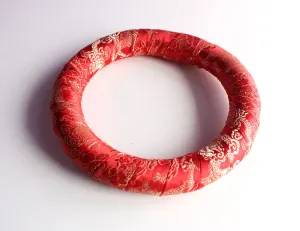 Dragon Embroidered Singing Bowl Ring Cushion 17cm