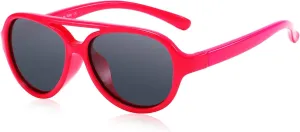 DUCO Polarized Kids Aviator Sunglasses for Boys Girls Flexible Toddler Shades UV Protection Age 3-5 K011