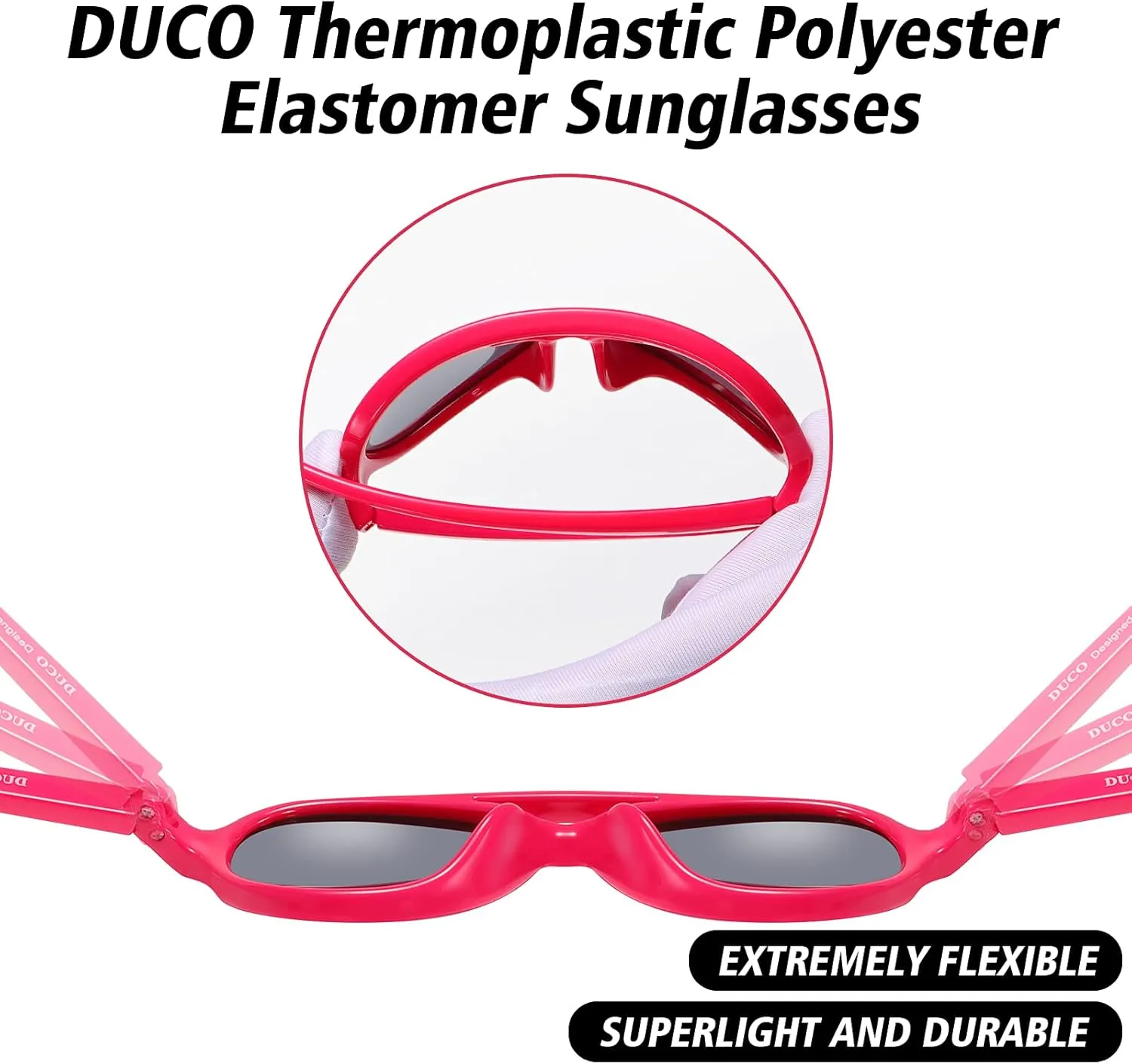 DUCO Polarized Kids Aviator Sunglasses for Boys Girls Flexible Toddler Shades UV Protection Age 3-5 K011