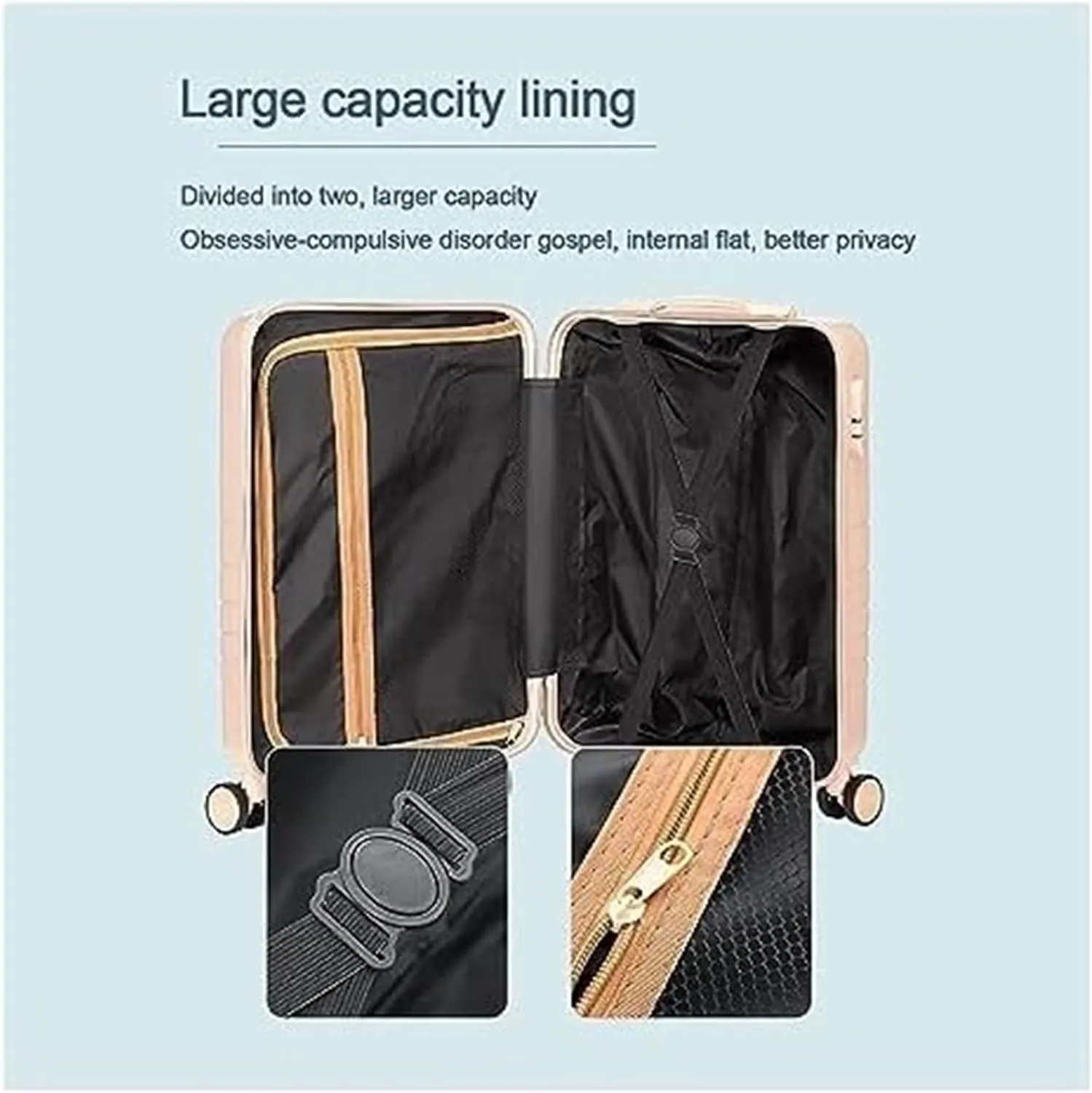 Durable Suitcase for Women Carry On Luggage 14/20in Suitcase 2 Piece Set Spinner Trolley,Durable Travel Luggage Suitcase Retro Suit Case (Color : A, Size : 20 14in)