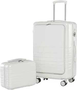 Durable Suitcase for Women Carry On Luggage 14/20in Suitcase 2 Piece Set Spinner Trolley,Durable Travel Luggage Suitcase Retro Suit Case (Color : B, Size : 20 14in)
