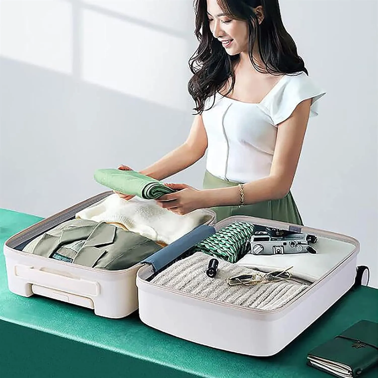 Durable Suitcase for Women Hardside Expandable Carry On Luggage With Spinner Wheels, Durable Suitcase Rolling Luggage Retro Suit Case (Color : E, Size : 28 in)