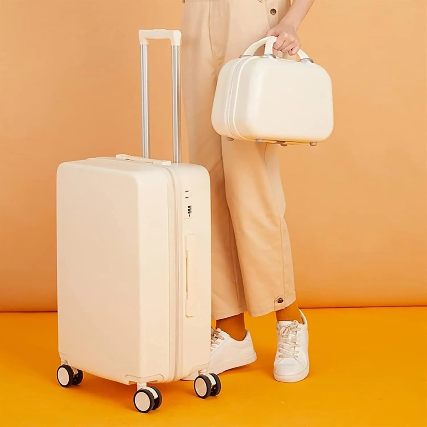 Durable Suitcase for Women Hardside Expandable Carry On Luggage With Spinner Wheels, Durable Suitcase Rolling Luggage Retro Suit Case (Color : E, Size : 28 in)