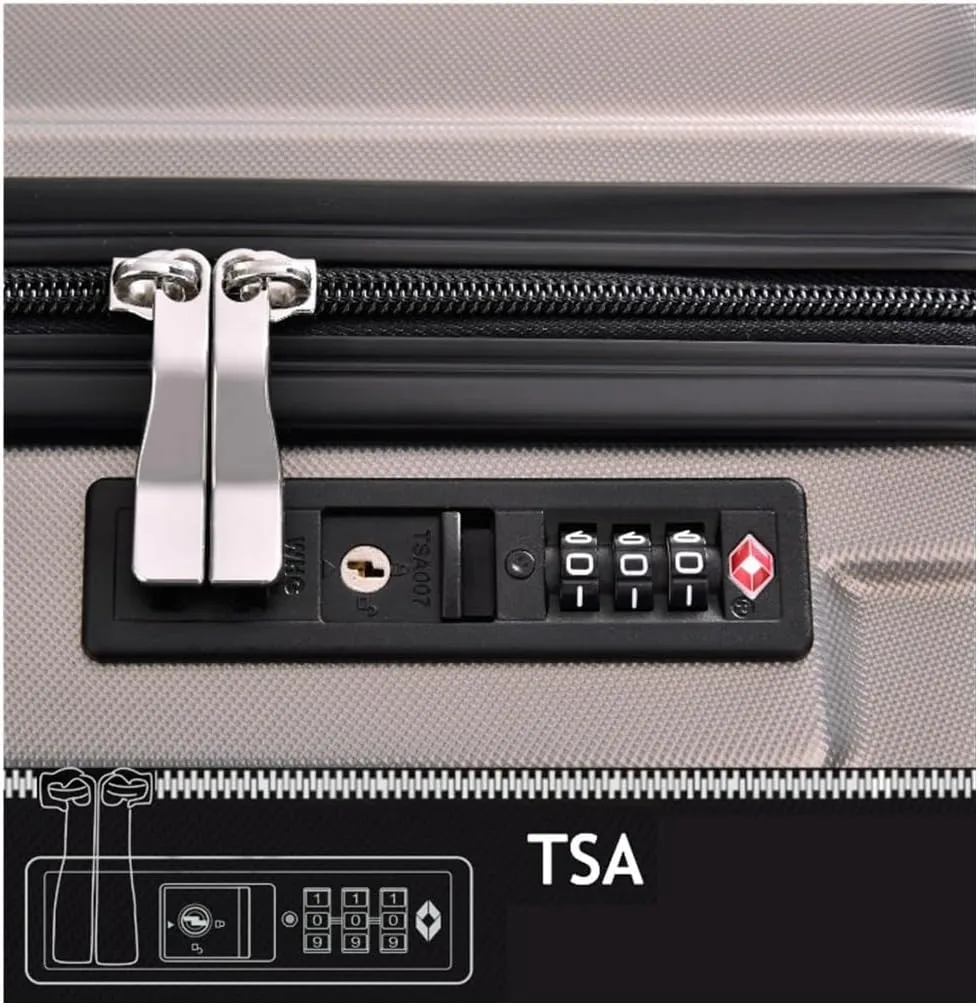 Durable Suitcase for Women Luggage Sets ABS Hardshell 3pcs Lightweight Durable Suitcase Spinner Wheels With TSA Lock Retro Suit Case, 20/24/28inch