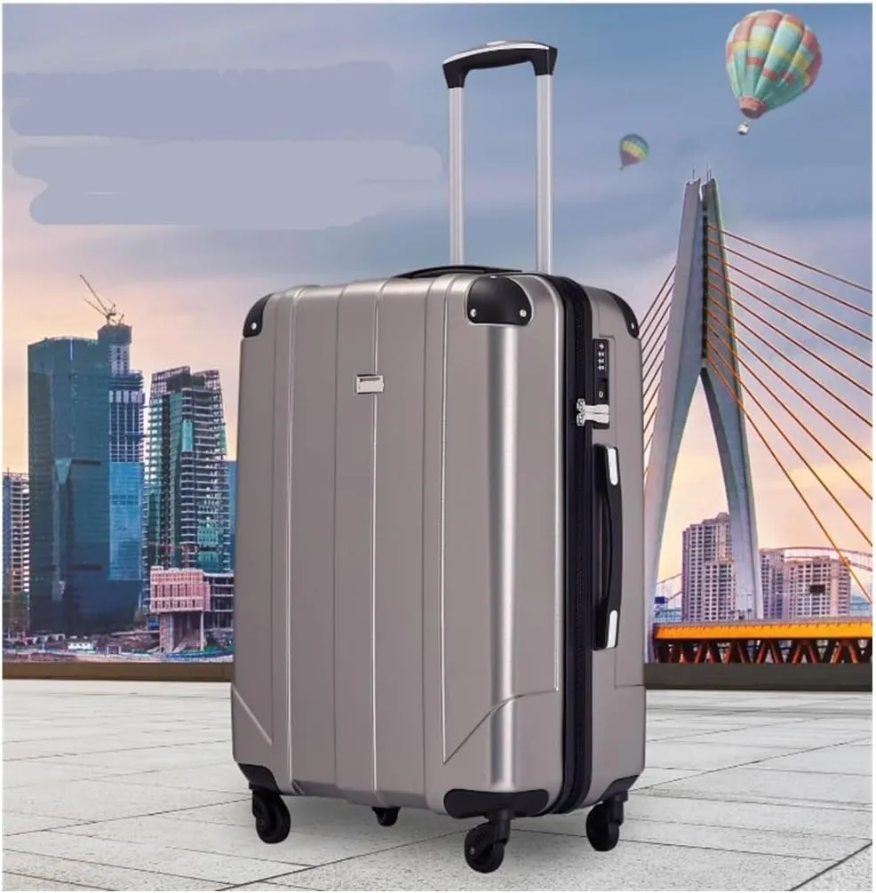 Durable Suitcase for Women Luggage Sets ABS Hardshell 3pcs Lightweight Durable Suitcase Spinner Wheels With TSA Lock Retro Suit Case, 20/24/28inch