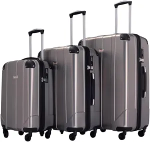 Durable Suitcase for Women Luggage Sets ABS Hardshell 3pcs Lightweight Durable Suitcase Spinner Wheels With TSA Lock Retro Suit Case, 20/24/28inch