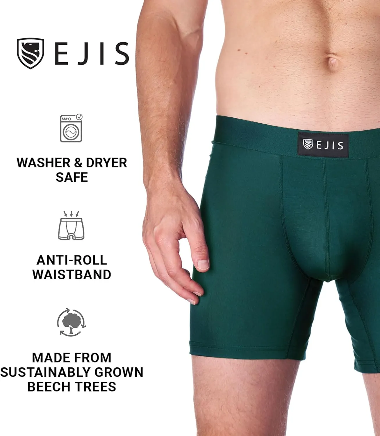Ejis Pouch mens boxer briefs underwear, moisture wicking, ultra soft breathable