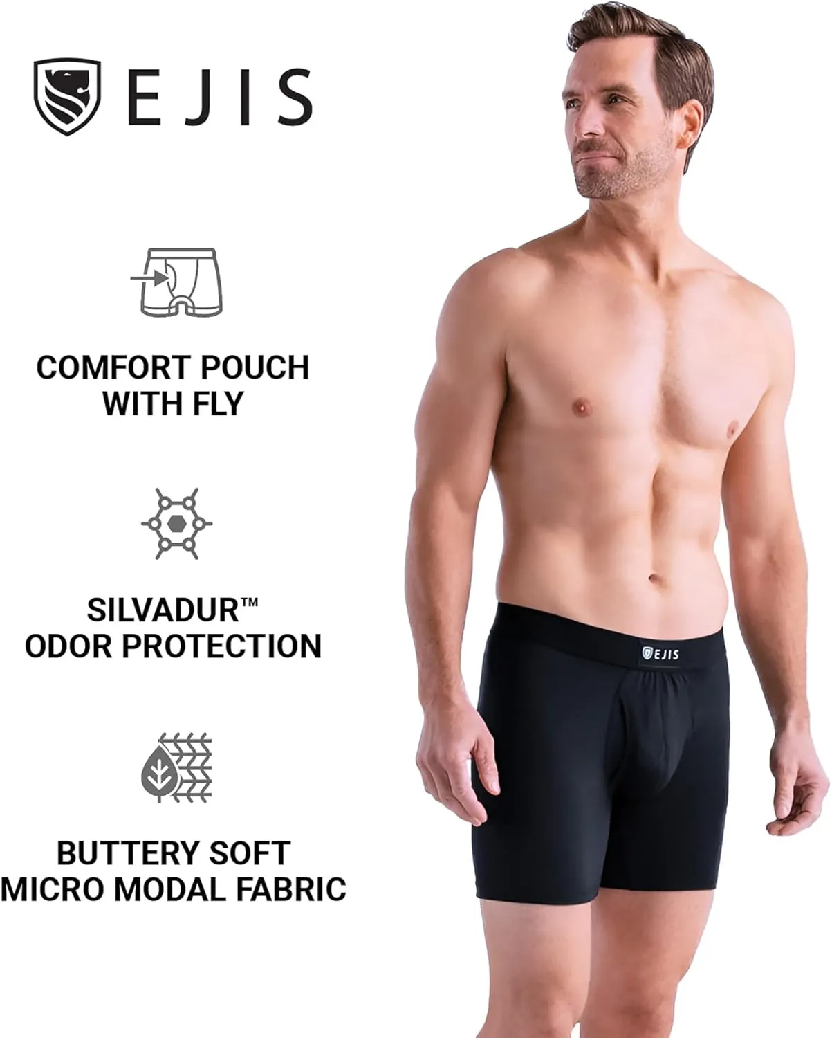 Ejis Pouch mens boxer briefs underwear, moisture wicking, ultra soft breathable