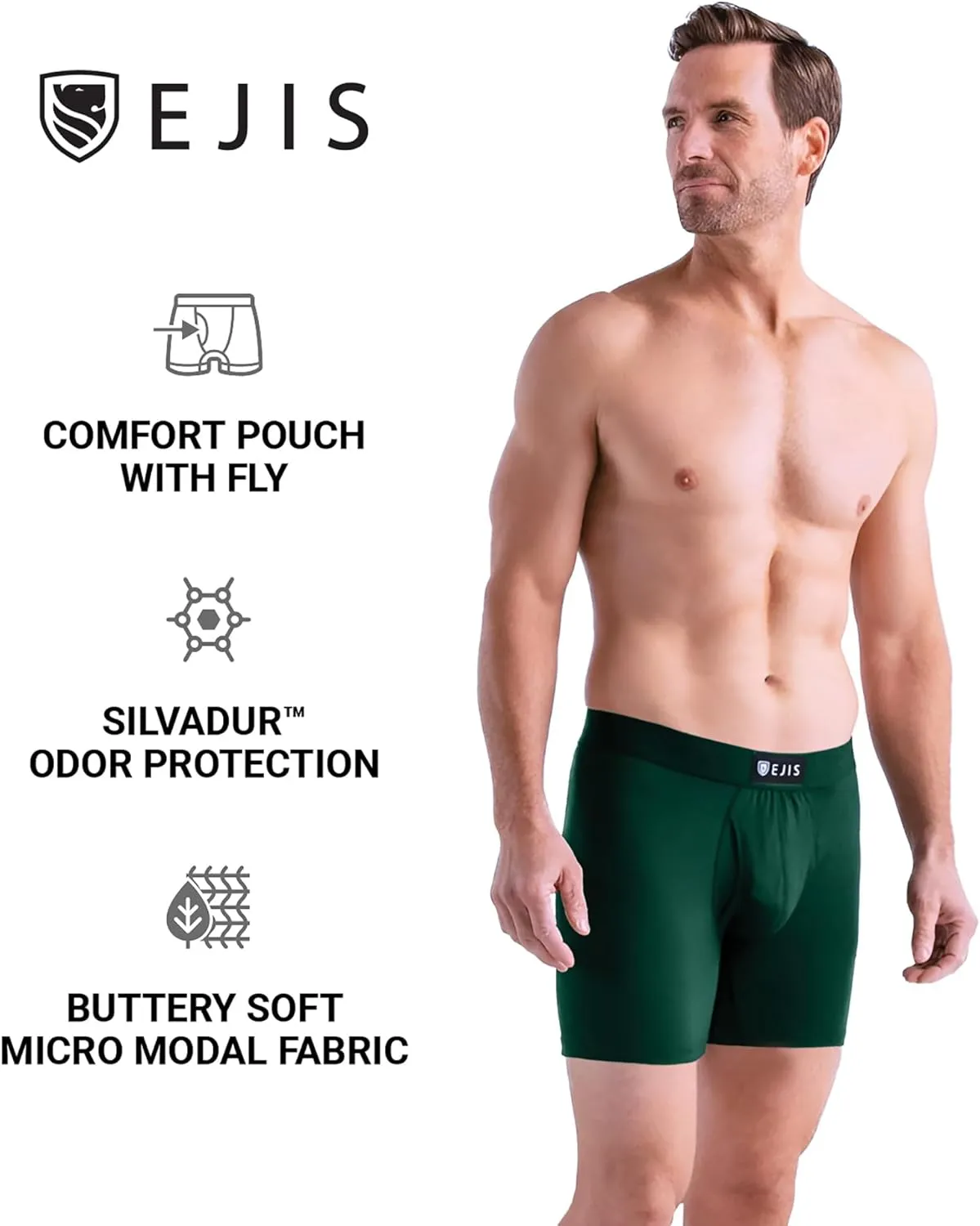 Ejis Pouch mens boxer briefs underwear, moisture wicking, ultra soft breathable