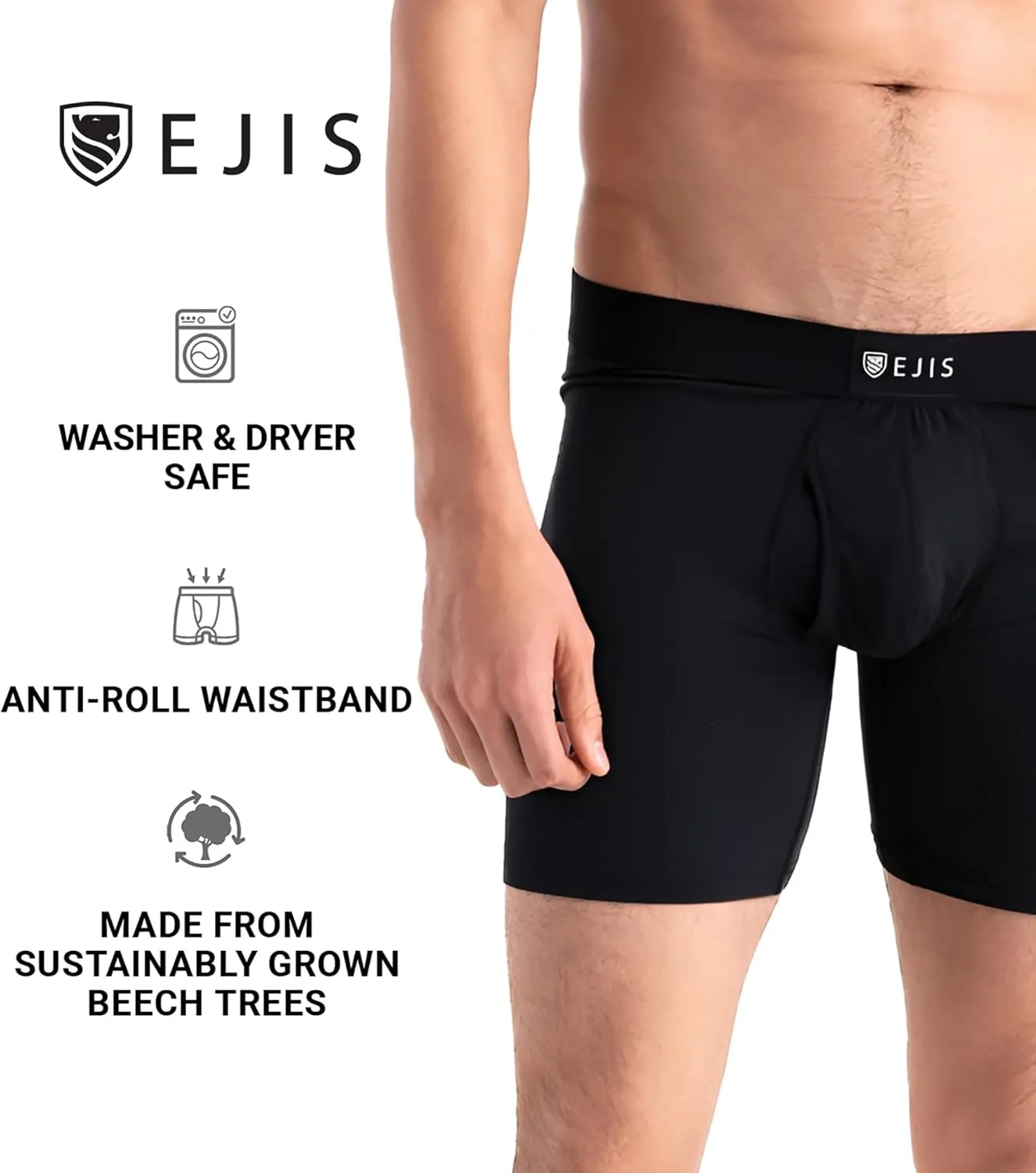 Ejis Pouch mens boxer briefs underwear, moisture wicking, ultra soft breathable