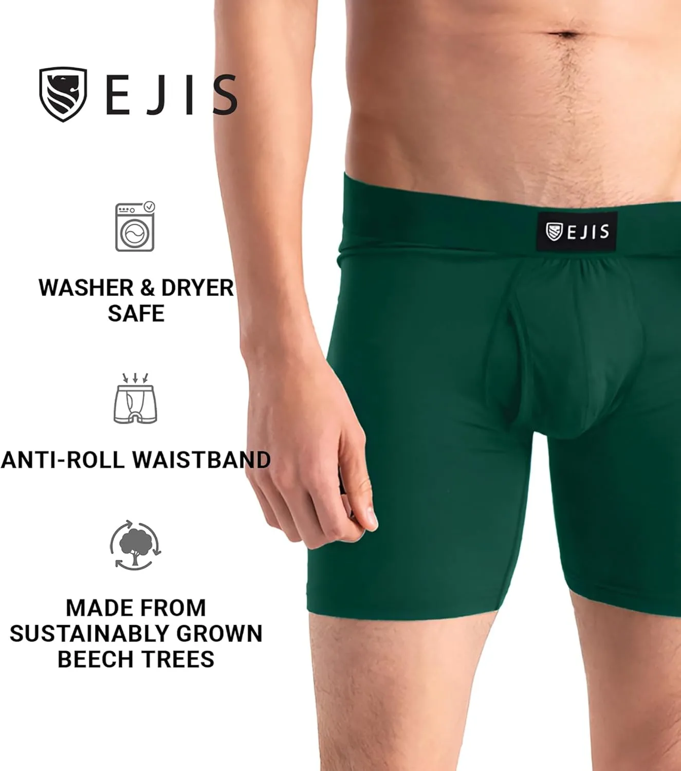 Ejis Pouch mens boxer briefs underwear, moisture wicking, ultra soft breathable