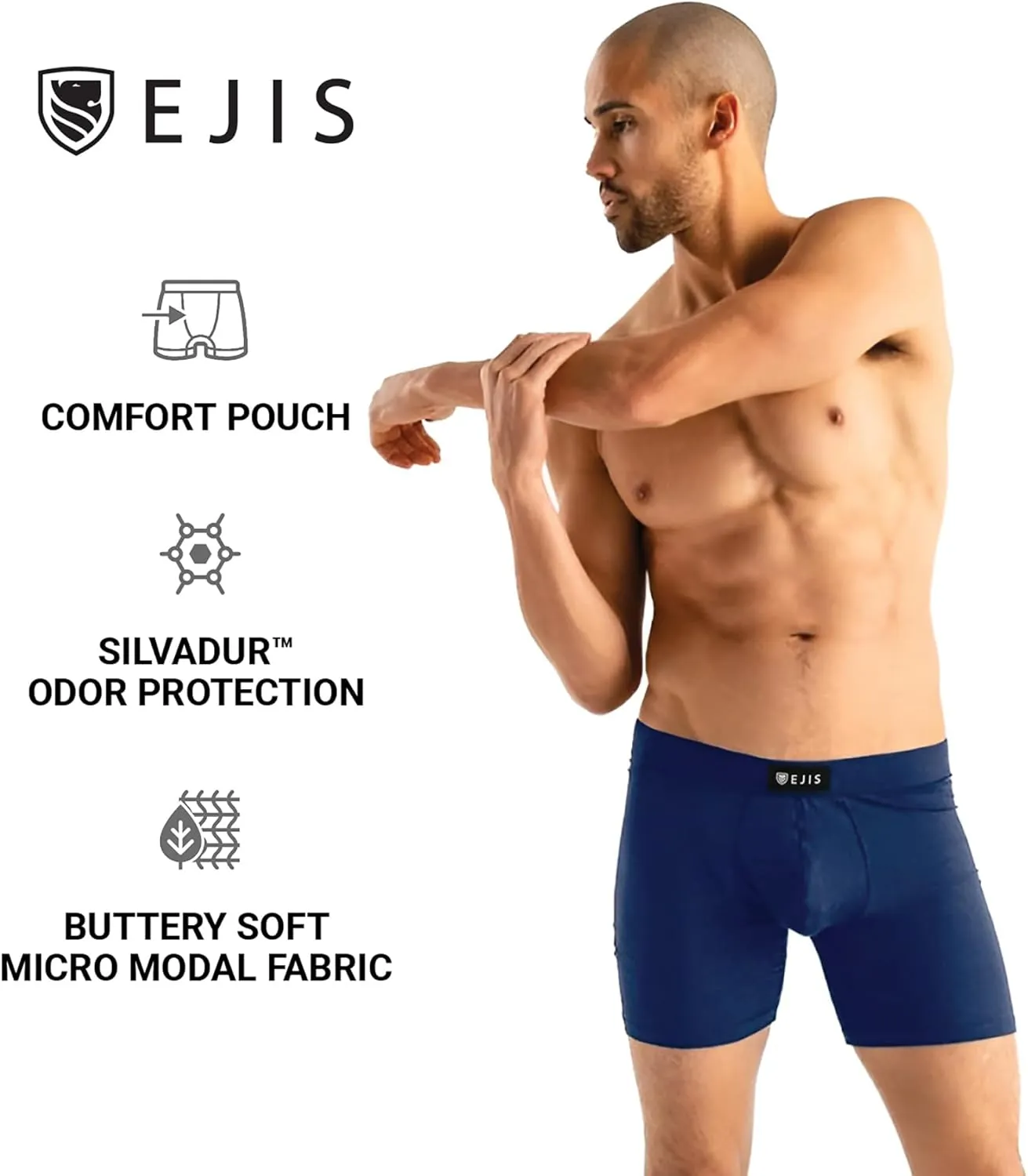 Ejis Pouch mens boxer briefs underwear, moisture wicking, ultra soft breathable