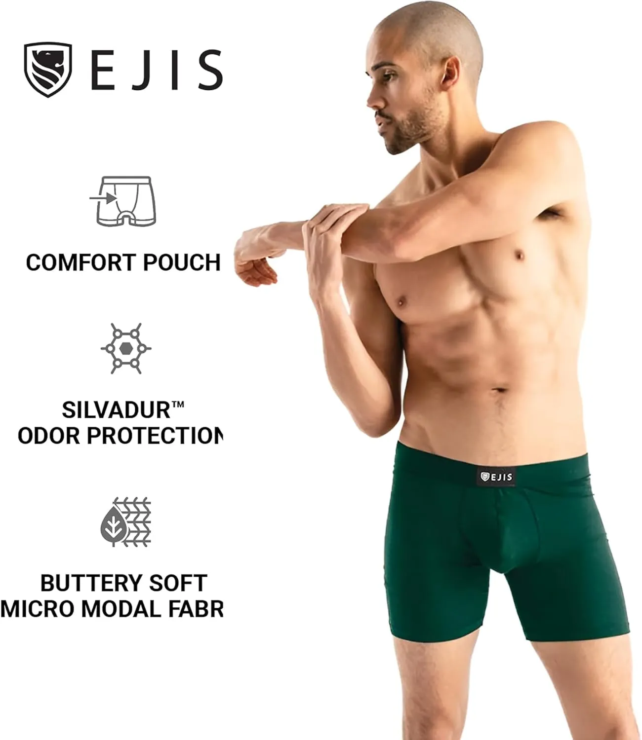 Ejis Pouch mens boxer briefs underwear, moisture wicking, ultra soft breathable