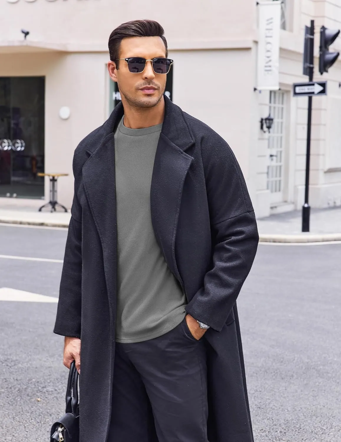 Ekouaer Mens Long Sleeve Shirts Crew Neck Fleece Thermal Undershirts Midweight Sweatshirts Soft Base Layer Pullover Tee Tops