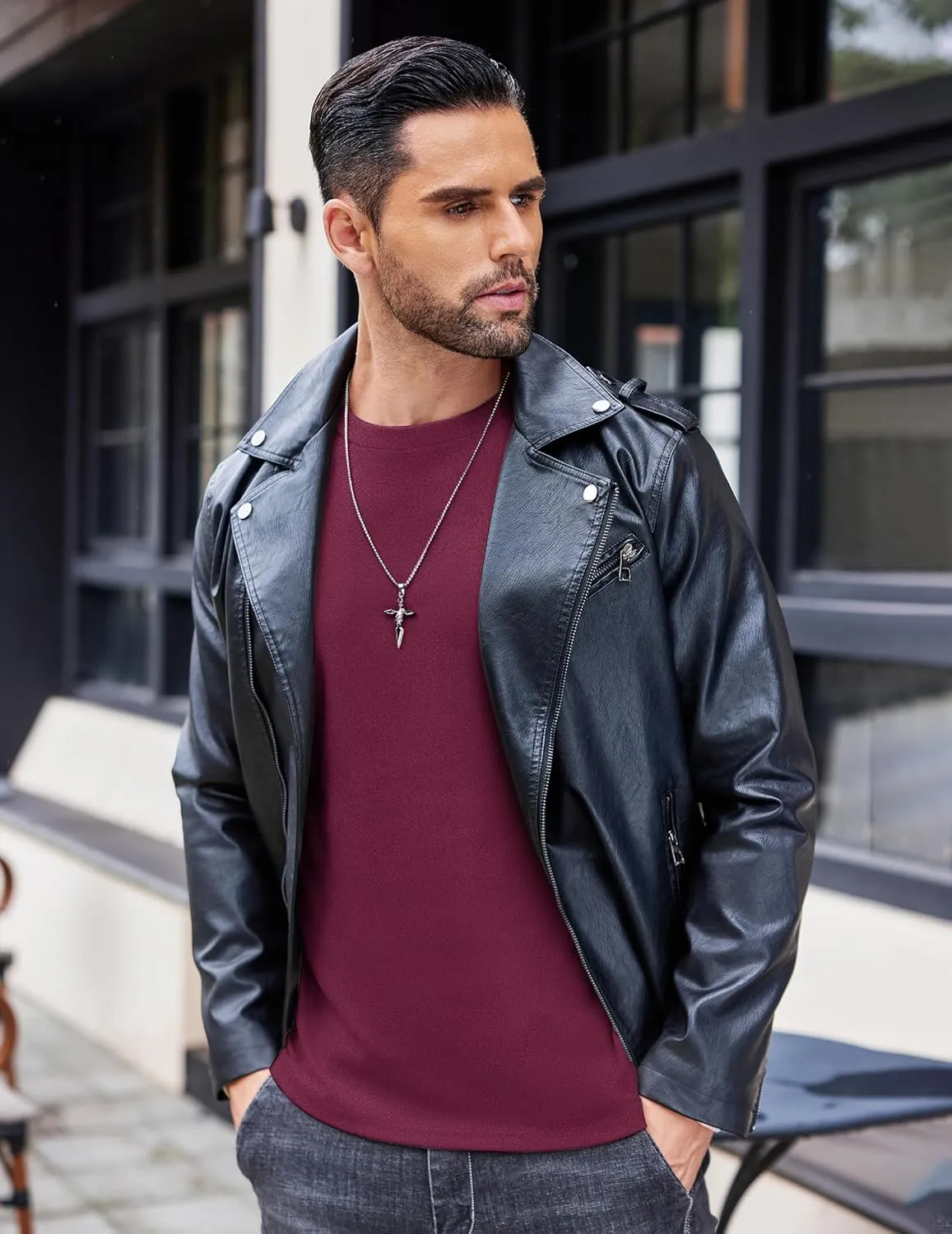 Ekouaer Mens Long Sleeve Shirts Crew Neck Fleece Thermal Undershirts Midweight Sweatshirts Soft Base Layer Pullover Tee Tops