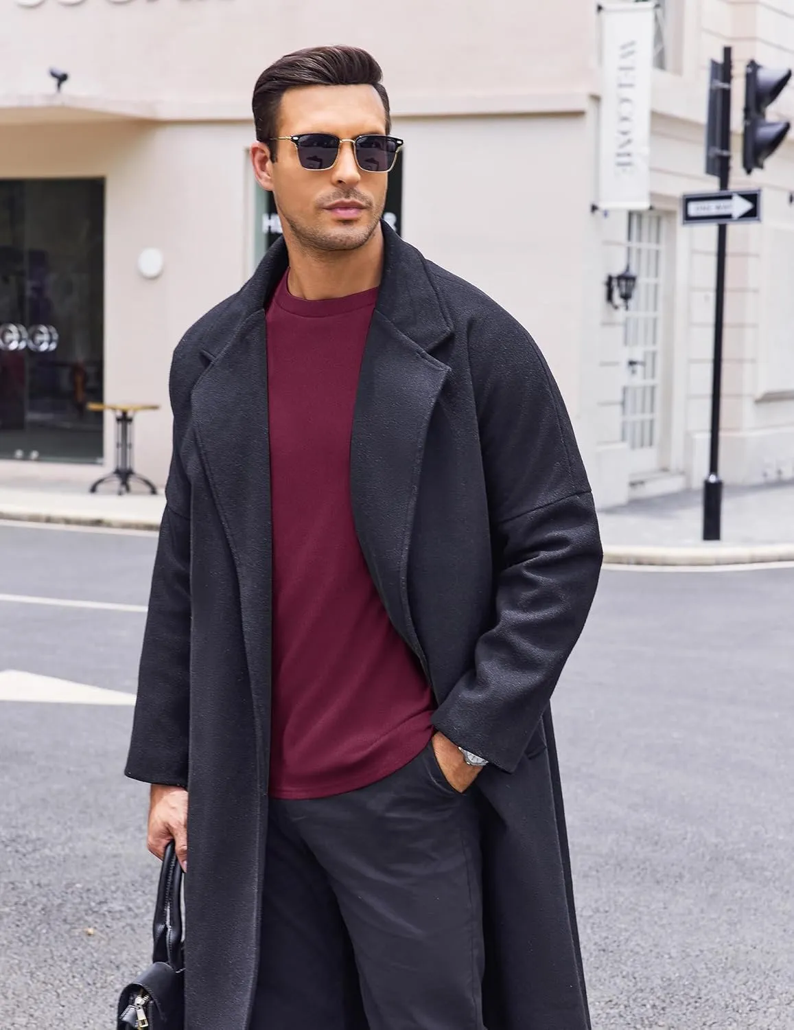 Ekouaer Mens Long Sleeve Shirts Crew Neck Fleece Thermal Undershirts Midweight Sweatshirts Soft Base Layer Pullover Tee Tops