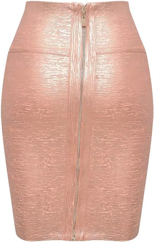 Elastic Leather High Waist Bodycon Mini Skirt