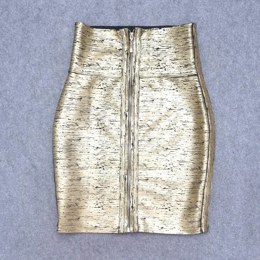 Elastic Leather High Waist Bodycon Mini Skirt