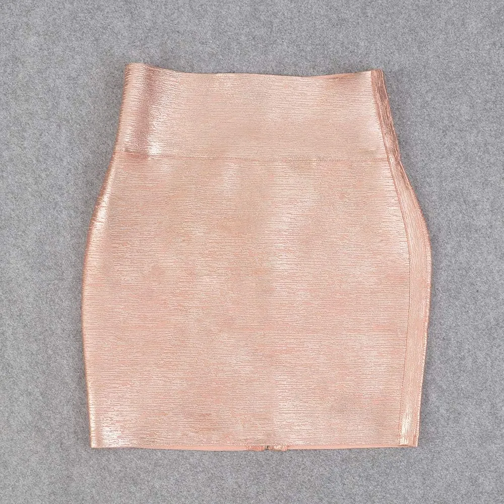 Elastic Leather High Waist Bodycon Mini Skirt