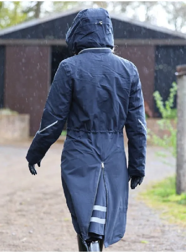 Equetech Long Waterproof Riding Coat - Navy