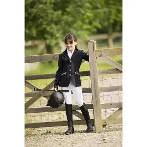 Equi Theme Softshell Childs Show Jackets Black with White