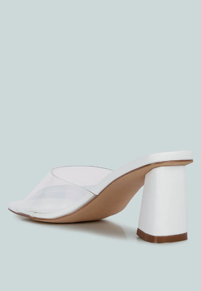 eugnie clear straps block heel sandals
