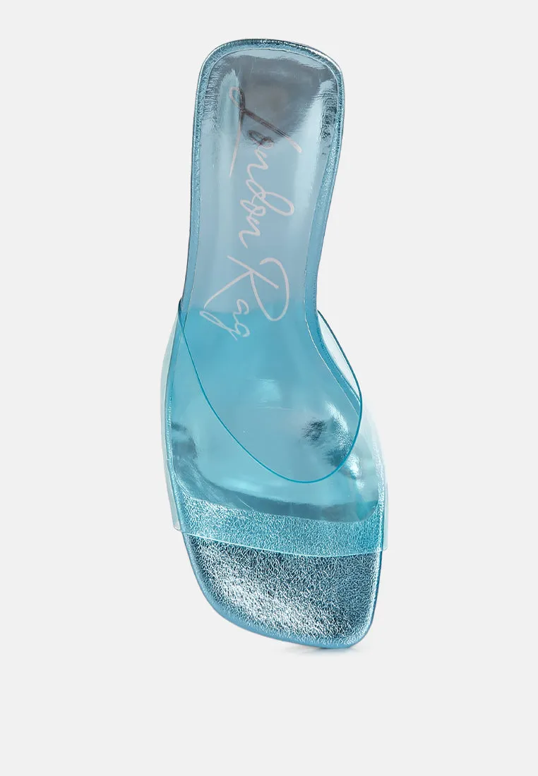 eugnie clear straps block heel sandals