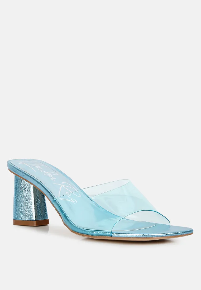 eugnie clear straps block heel sandals