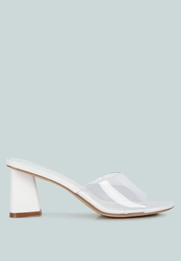 eugnie clear straps block heel sandals