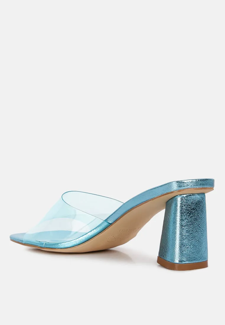 eugnie clear straps block heel sandals