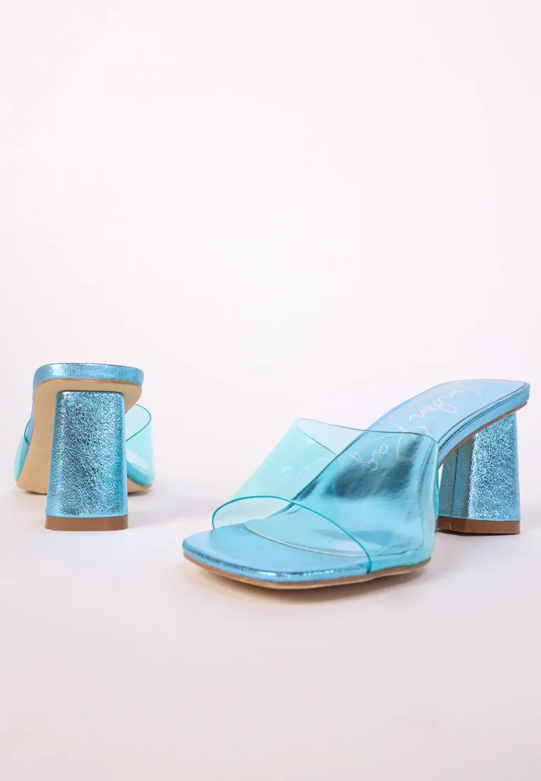 eugnie clear straps block heel sandals