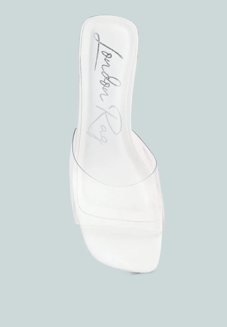 eugnie clear straps block heel sandals