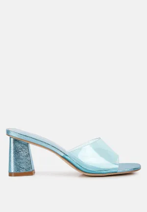 eugnie clear straps block heel sandals