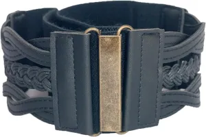 eVogues Braided Elastic Stretchy Retro Wide Waist Cinch Belt