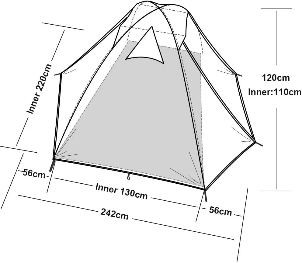 Explore the Outdoors with Forceatt Camping Tents: Waterproof, Ultralight, and Easy to Set Up. Perfect for 2 or 4 Persons, Ideal for Trekking, Outdoor Adventures, and Festivals in Any Season
