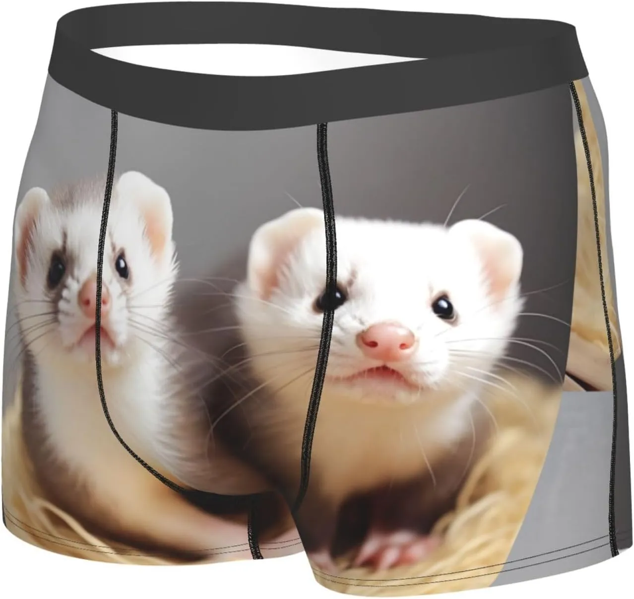 Ferrets Men's Boxer Briefs Soft Breathable Underwear Stretch Moisture-Wicking Trunks Tagless