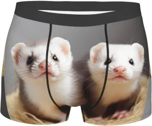 Ferrets Men's Boxer Briefs Soft Breathable Underwear Stretch Moisture-Wicking Trunks Tagless