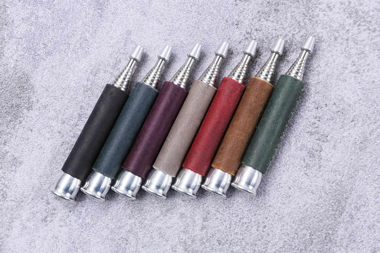 Fire blower with leather sheath camping fire bellow sheath